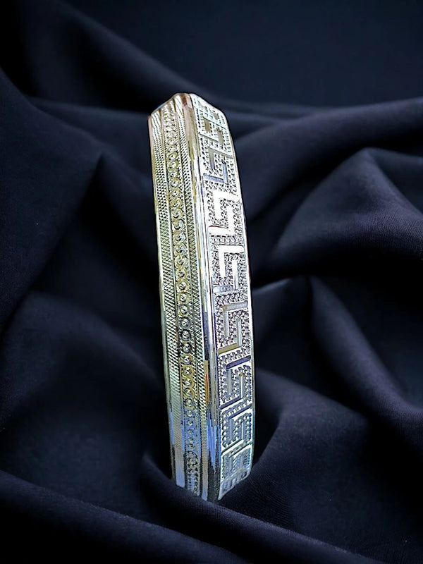 Silver Greek Key Bangles