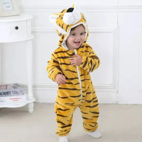 Animal Soft Fleece Costume JumpSuit Tiger