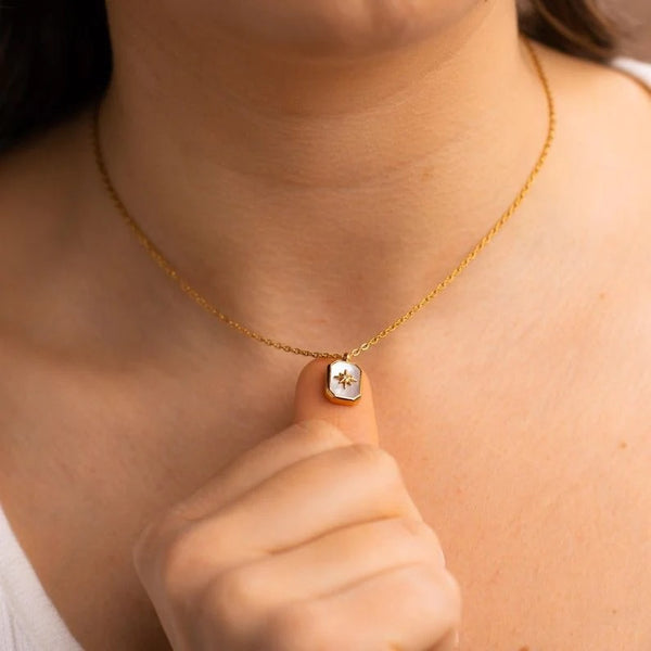 Steel Star Women Necklace Gold Plated