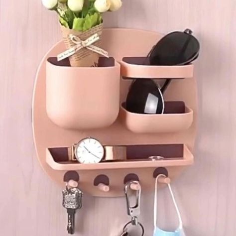 Multi-Function Key and Accessory Holder for Entryway or Mudroom