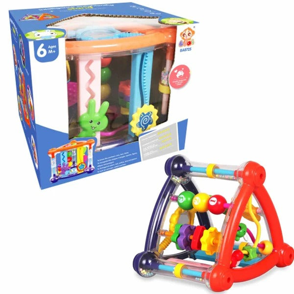 Baby Puzzle Activity Play Cube Toy Infant Triangle Rattle Toy