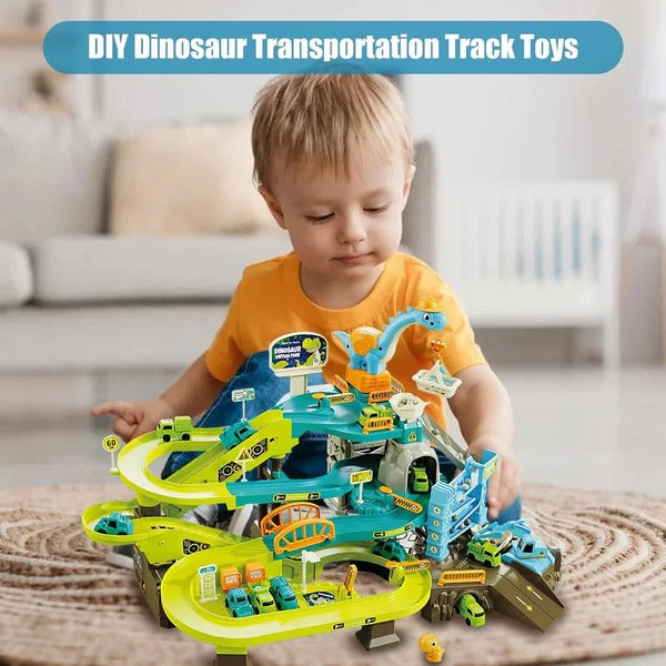 Dinosaur Climbing Hills Rail Car Colourful Track