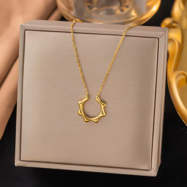 Delicate Gold Sunburst Pendant Necklace