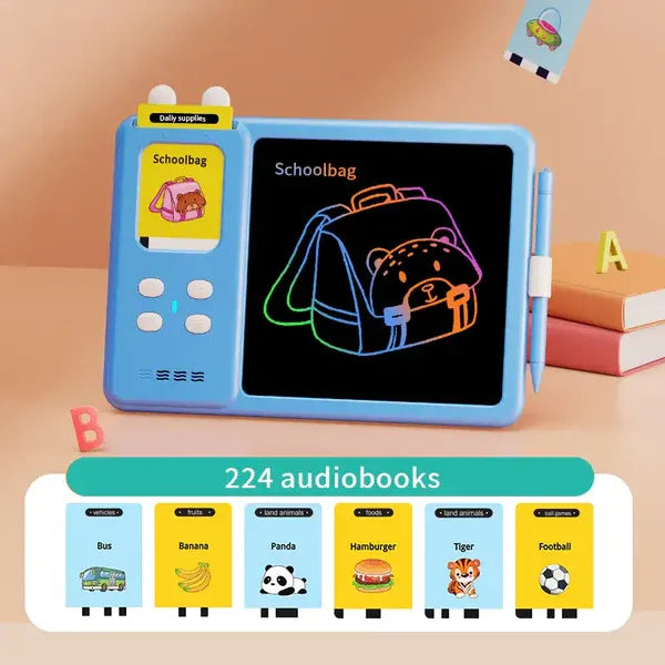 LCD Writing Tablet With English Card Reader, Drawing Hand writting Board Educational Toy For Kids