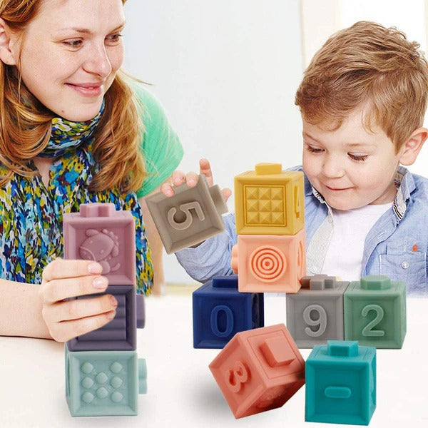Soft Blocks Squeeze Play With Numbers,Animal & Shape Textures