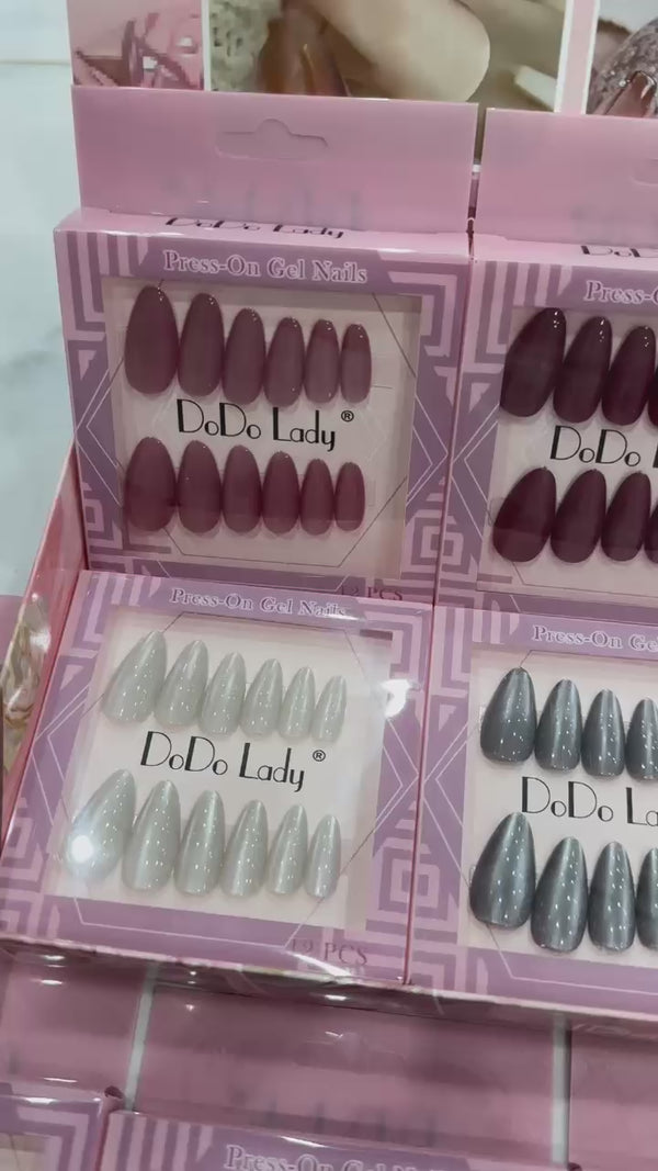 DoDo Lady Nails with Nail Stickers  Pack of 12 nails pack