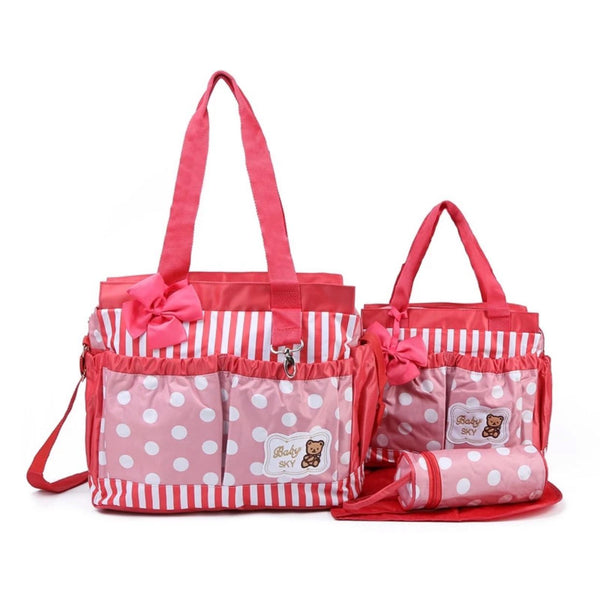 4in1 Polka Dots Baby Bag - Red