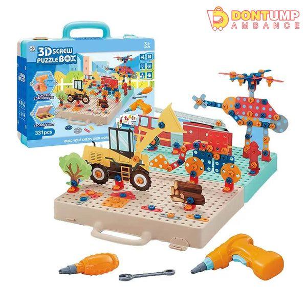 331 Pieces Creative Screw Intellectual Puzzle Educational Construction Tool Kit Suit Case