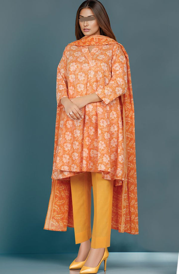 SAYA Unstitched Printed Lawn 3 Piece