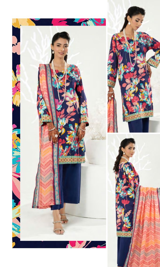 Printed Unstitched 3-piece pop collection