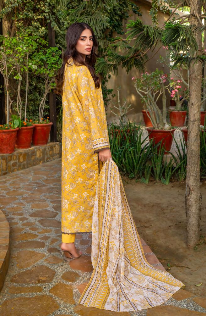 ZESH UNSTICHED PRINTED PREMIUM LAWN (3 PIECE)