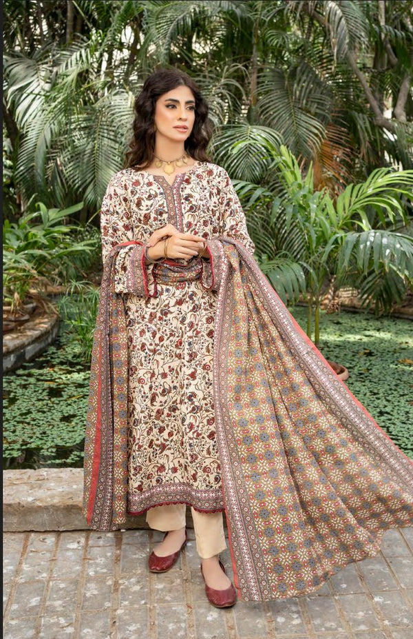 ZESH UNSTICHED PRINTED PREMIUM LAWN (3 PIECE)