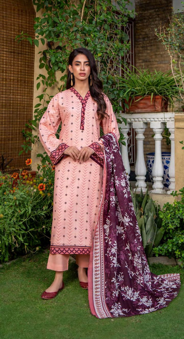 ZESH UNSTICHED PRINTED PREMIUM LAWN (3 PIECE)