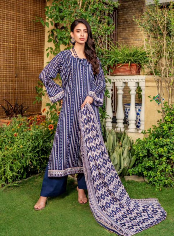 ZESH UNSTICHED PRINTED PREMIUM LAWN (3 PIECE)