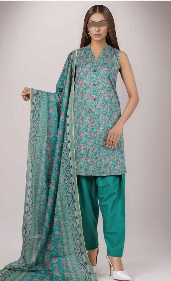 SAYA Unstitched Printed Lawn 3 Piece