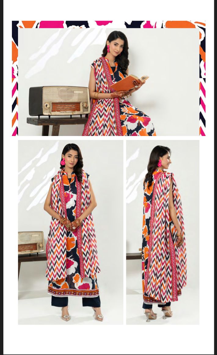 Printed Unstitched 3-piece pop collection