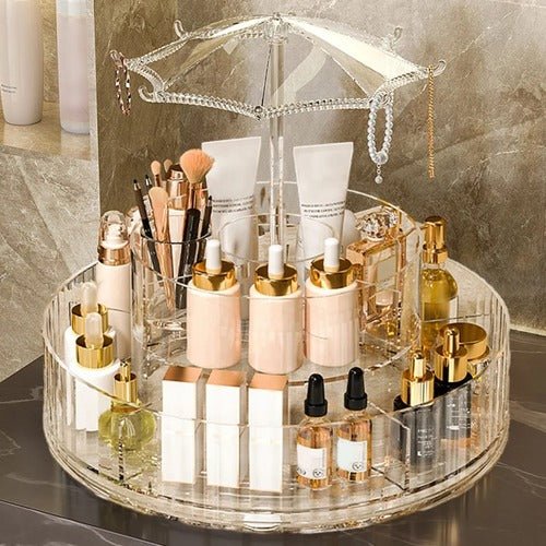 Rotatable Umbrella Cosmetic Organizer