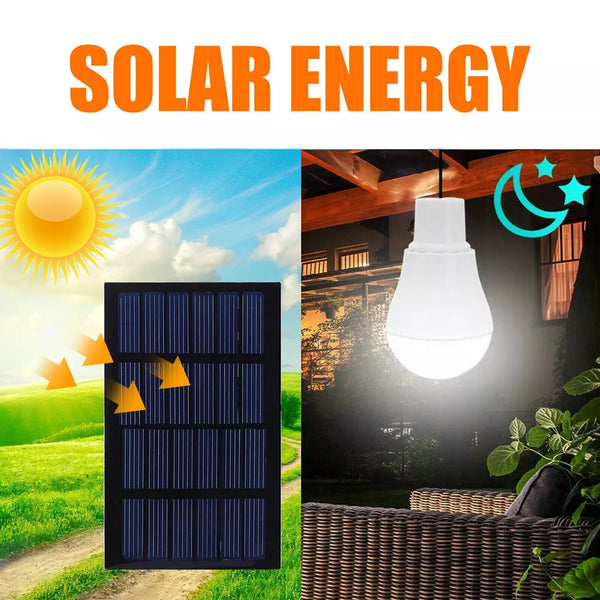 Solar LED Camping Light USB Rechargeable Bulb