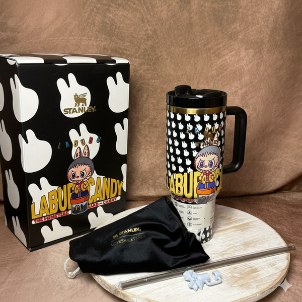 LABUBU X STANLEY QUENCHER TUMBLER 40OZ GIFT BOX PACKING - BLACK